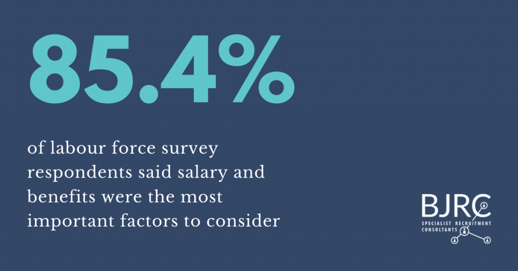 Graphic of the labour force survey and respondents salary
